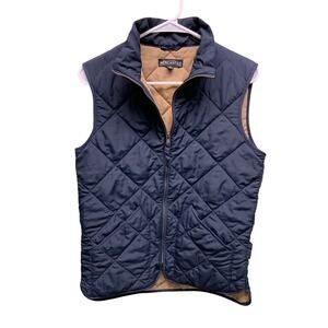 J Crew Mercantile Navy Black Quilted Layering Vest Size XS